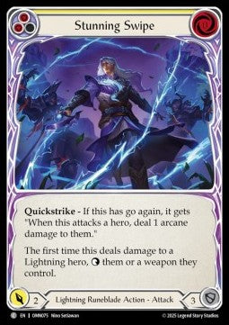 Stunning Swipe (Yellow) [OMN075] (Omens of the Third Age) Rainbow Foil