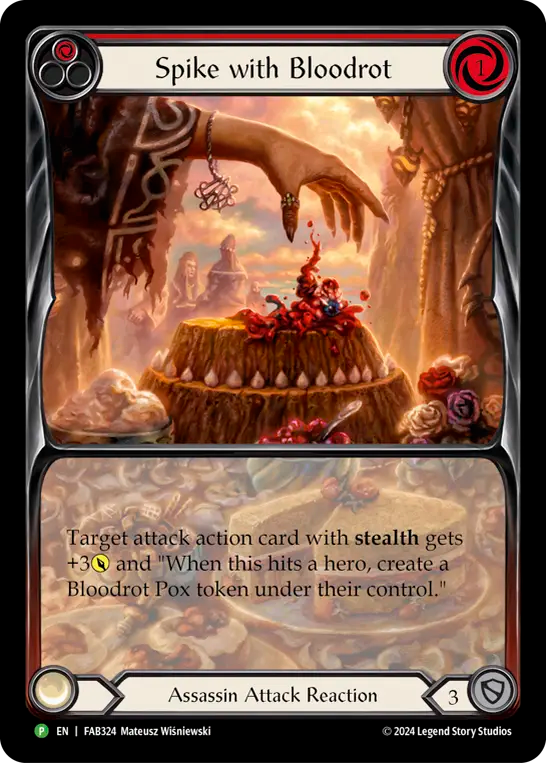 Spike with Bloodrot (Red) (Alternate Art) [FAB324] (FAB Promos) Rainbow Foil