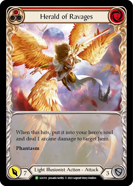 Herald of Ravages (Red) (Extended Art) [LGS153] (LGS Promos) Rainbow Foil