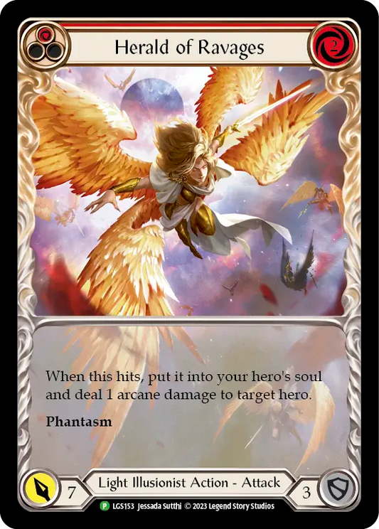 Herald of Ravages (Red) (Extended Art) [LGS153] (LGS Promos) Rainbow Foil
