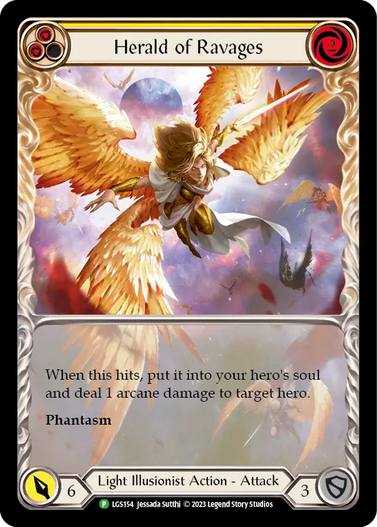 Herald of Ravages (Yellow) (Extended Art) [LGS154] (LGS Promos) Rainbow Foil