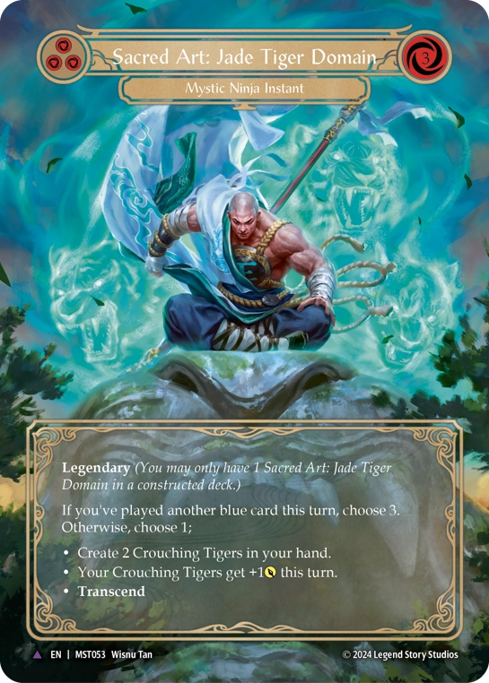 Sacred Art: Jade Tiger Domain (Marvel) [MST053] (Part the Mistveil)  Cold Foil