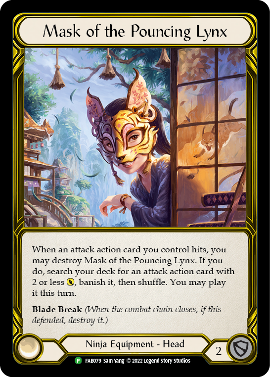 Mask of the Pouncing Lynx (Golden) [FAB079] (Promo)  Cold Foil