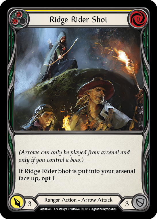 Ridge Rider Shot (Yellow) [ARC064-C] (Arcane Rising)  1st Edition Rainbow Foil