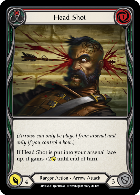 Head Shot (Red) [ARC057-C] (Arcane Rising)  1st Edition Rainbow Foil