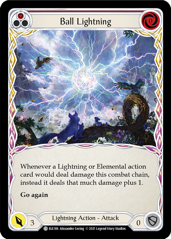Ball Lightning (Red) [ELE186] (Tales of Aria)  1st Edition Rainbow Foil