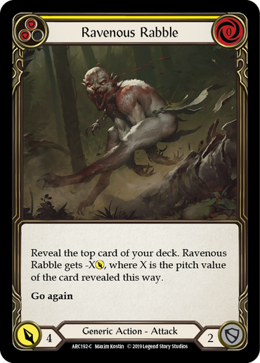 Ravenous Rabble (Yellow) [ARC192-C] (Arcane Rising)  1st Edition Rainbow Foil